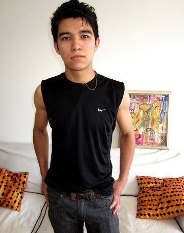 Gustavo strokes his latin uncut cock